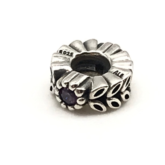 Pandora Jewelry - Pandora 925 Purple CZ Flower Retired Spacer Charm